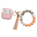 kwmobile Hülle für Apple Airpods 4 Case mit Schlaufe - Silikon Schutzhülle mit Schlüsselanhänger - Kopfhörer Cover in Altrosa Grapefruit Pink Altrosa  [dsg02]