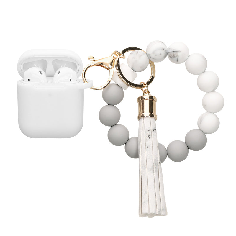 kwmobile Hülle für Apple Airpods 1 & 2 Case mit Schlaufe - Schutzhülle mit Schlüsselanhänger - Kopfhörer Cover