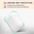 kwmobile Hülle für Apple Airpods 1 & 2 Case mit Schlaufe - Schutzhülle mit Schlüsselanhänger - Kopfhörer Cover