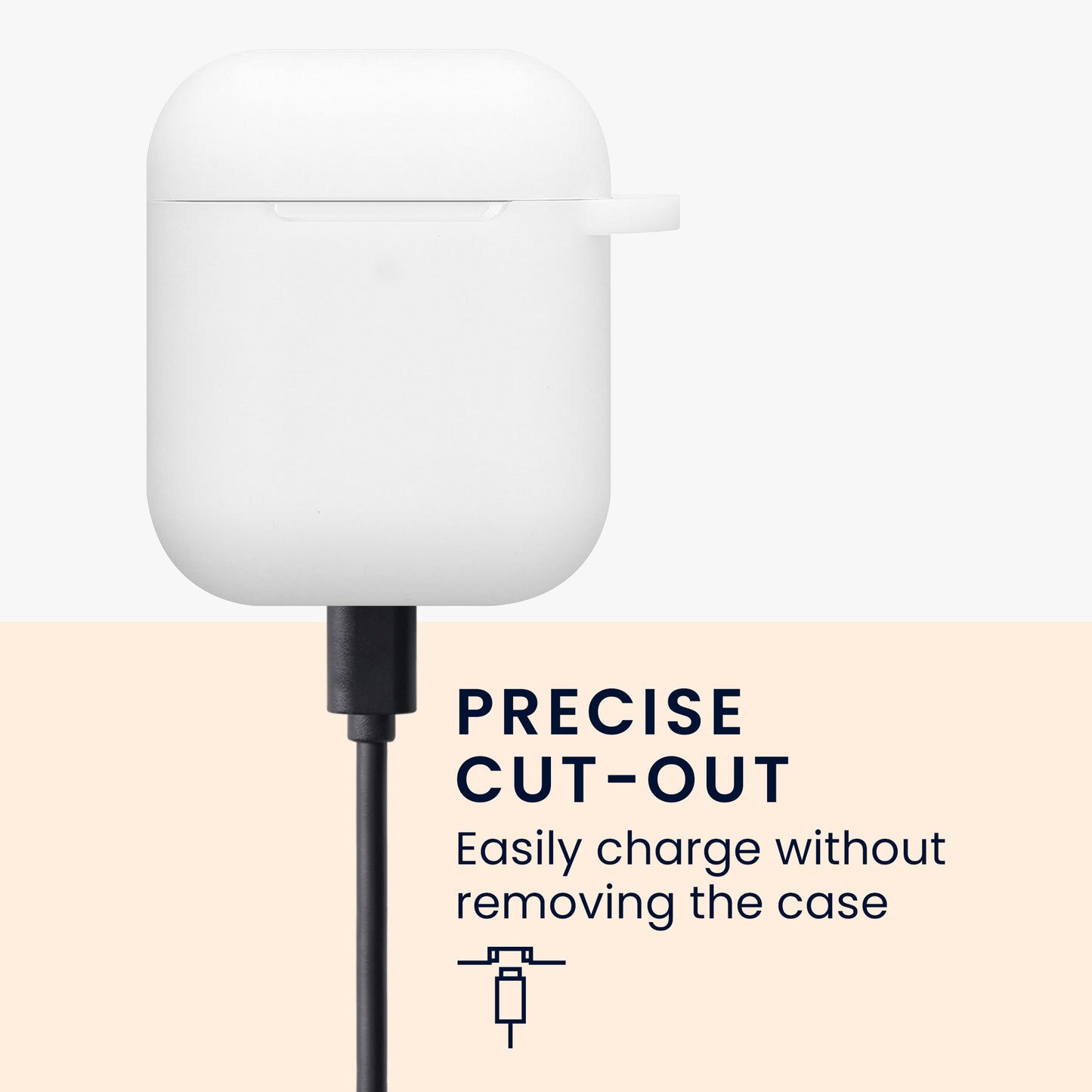 kwmobile Hülle für Apple Airpods 1 & 2 Case mit Schlaufe - Schutzhülle mit Schlüsselanhänger - Kopfhörer Cover