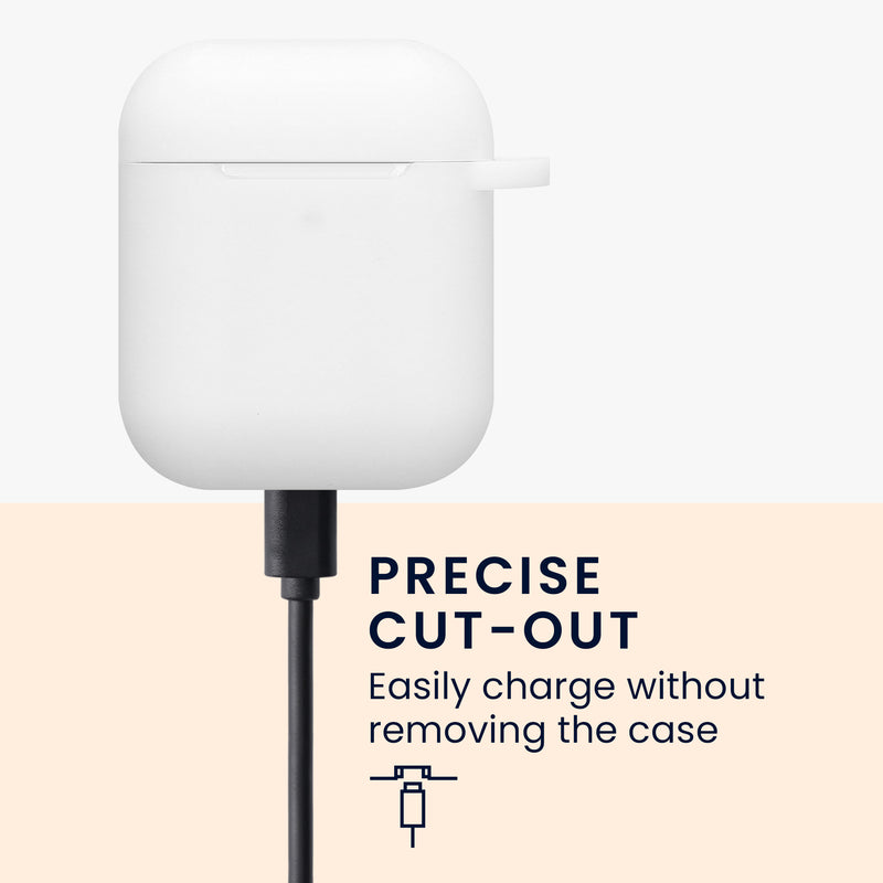 kwmobile Hülle für Apple Airpods 1 & 2 Case mit Schlaufe - Schutzhülle mit Schlüsselanhänger - Kopfhörer Cover