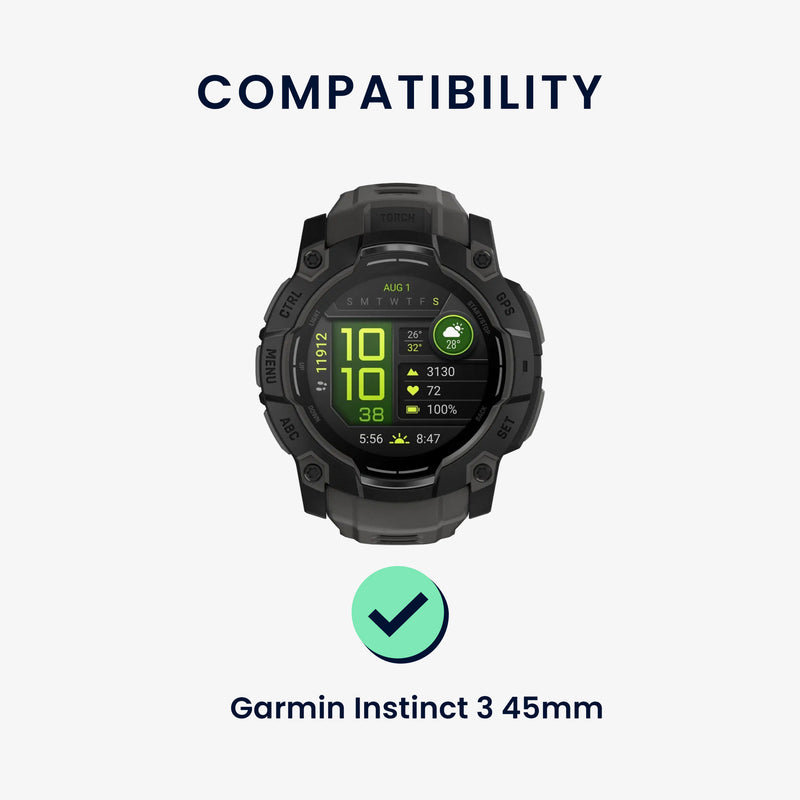 kwmobile Silikon Uhrenarmband für Garmin Instinct 3 45mm Armband - Ersatzarmband für Fitnesstracker - Wechselarmband Smartwatch