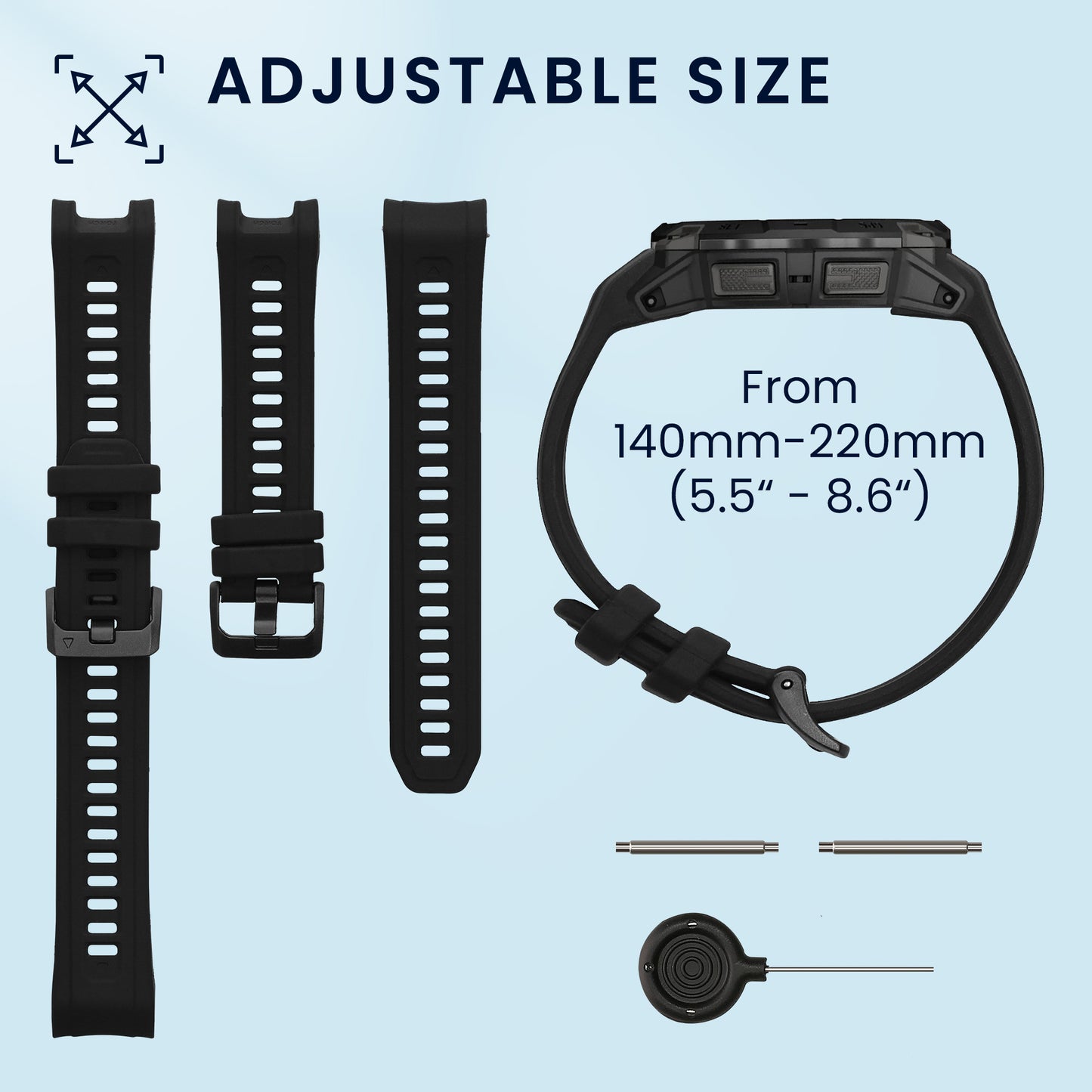 kwmobile Silikon Uhrenarmband für Garmin Instinct 3 45mm Armband - Ersatzarmband für Fitnesstracker - Wechselarmband Smartwatch