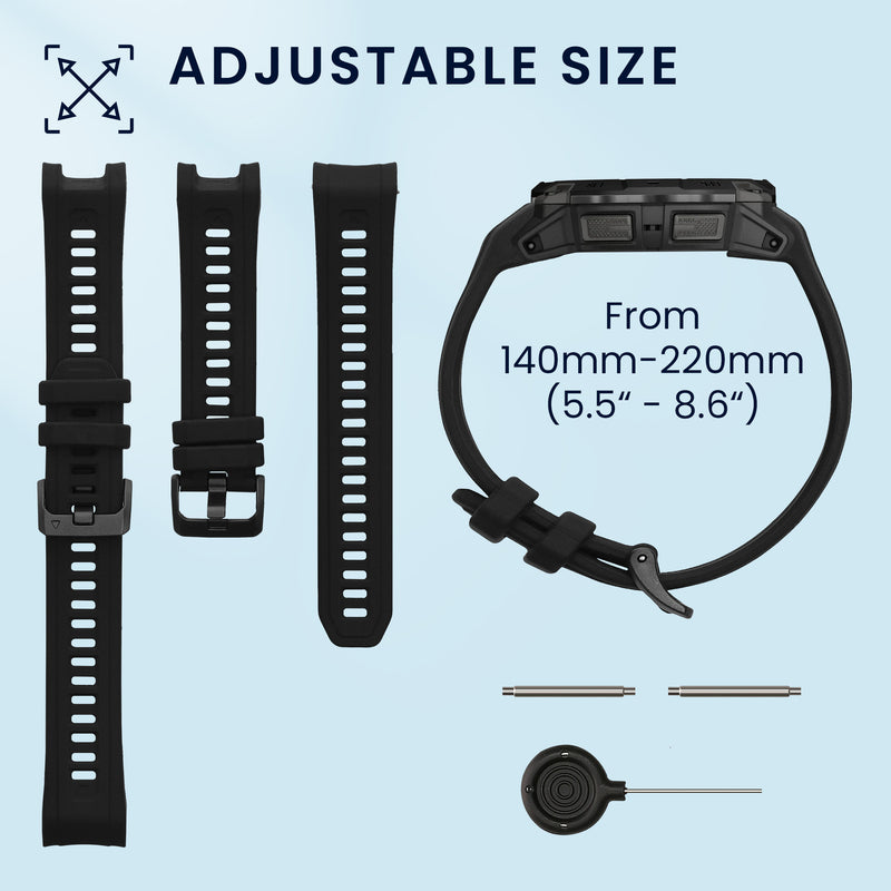 kwmobile Silikon Uhrenarmband für Garmin Instinct 3 50mm Armband Ersatzarmband für Fitnesstracker Wechselarmband Smartwatch