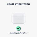 kwmobile In-Ear Kopfhörer Case für Apple Airpods Pro 2 / Pro 1 Hülle mit Karabiner - Headphones Case - Earphones Cover Etui