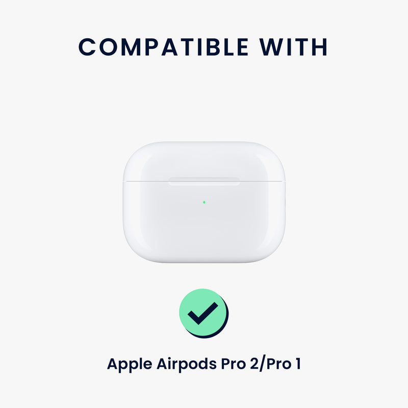 kwmobile In-Ear Kopfhörer Case für Apple Airpods Pro 2 / Pro 1 Hülle mit Karabiner - Headphones Case - Earphones Cover Etui