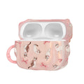 kwmobile In-Ear Kopfhörer Case für Apple Airpods Pro 2 / Pro 1 Hülle mit Karabiner - Headphones Case - Earphones Cover Etui - Katze mit Bänder Altrosa  [dsg02]