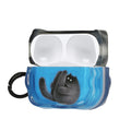 kwmobile In-Ear Kopfhörer Case für Apple Airpods Pro 2 / Pro 1 Hülle mit Karabiner - Headphones Case - Earphones Cover Etui - Pilates Katze Schwarz  [dsg07]