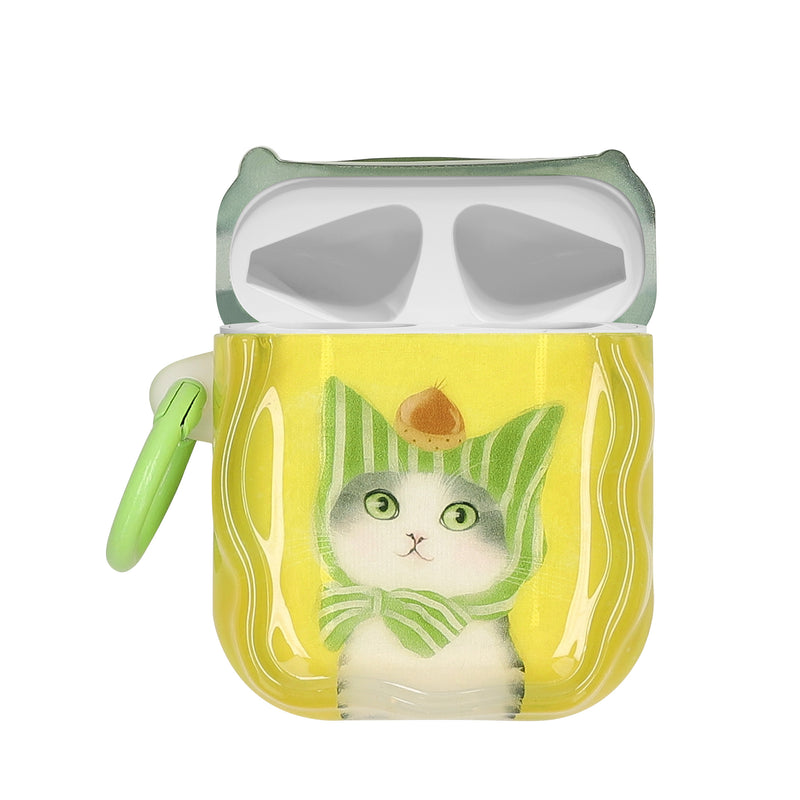 kwmobile In-Ear Kopfhörer Case für Apple Airpods 1 & 2 Hülle mit Karabiner - Headphones Case - Earphones Cover Etui