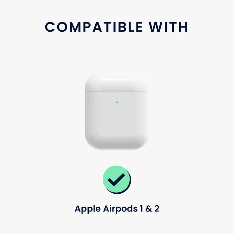 kwmobile In-Ear Kopfhörer Case für Apple Airpods 1 & 2 Hülle mit Karabiner - Headphones Case - Earphones Cover Etui