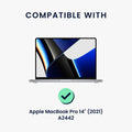 kwmobile Sichtschutzfolie für Apple MacBook Pro 14" (2021) A2442 Folie - Blickschutzfolie Privacy Screen - Laptop Folie - Anti Spy Folie - Laptop Schutz