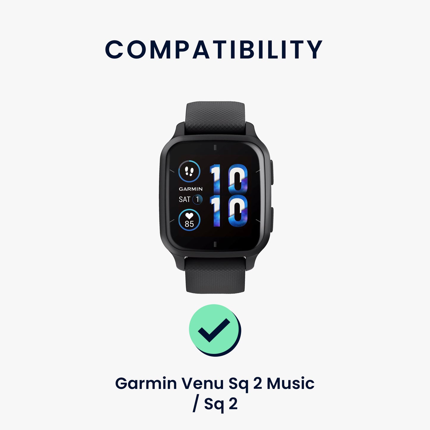 kwmobile Uhrenarmband für Garmin Venu Sq 2 Music / Sq 2 / Vivoactive 6 / Vivoactive 5 Armband Fitnesstracker Band Set Ersatzarmband Smartwatch