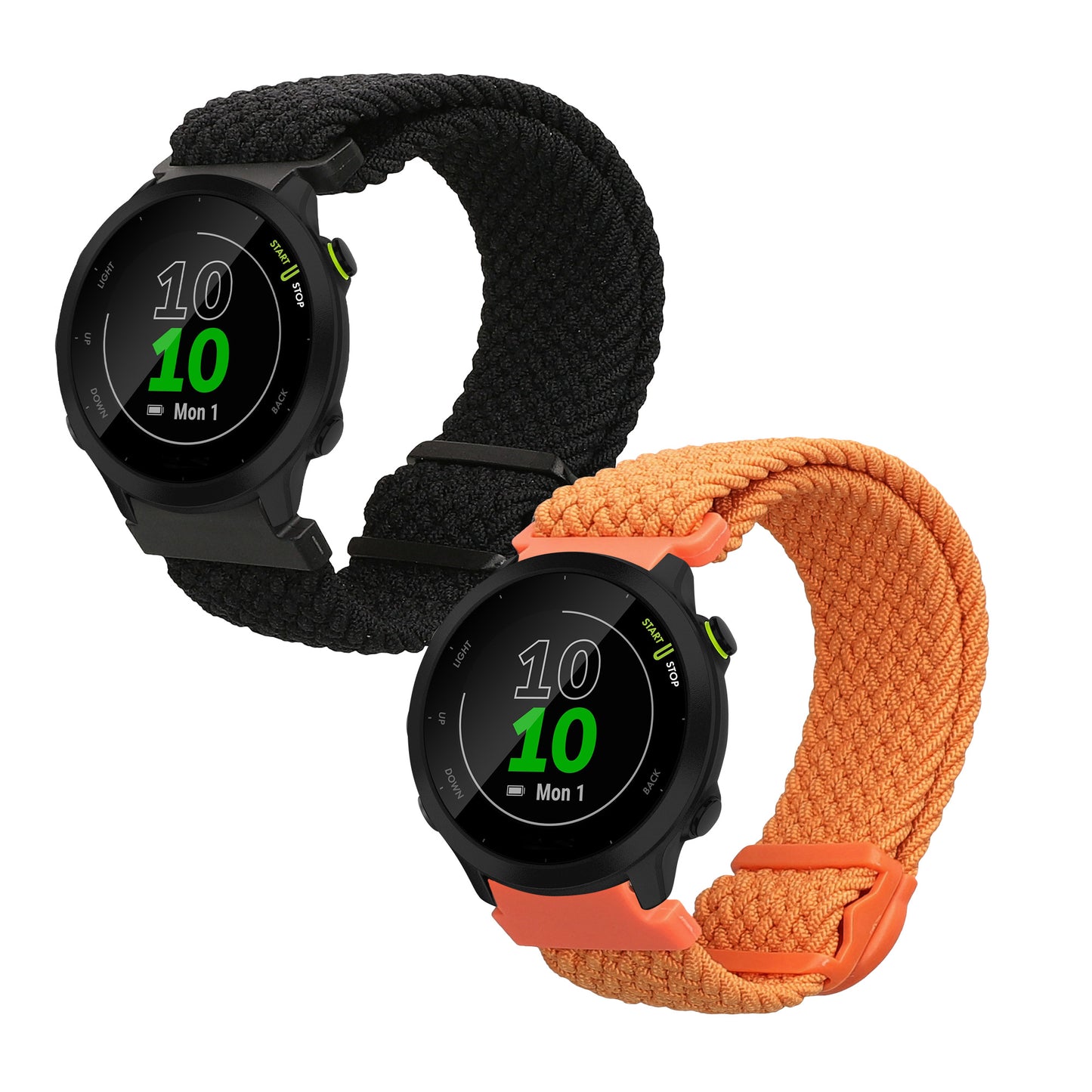 kwmobile Uhrenarmband für Garmin Forerunner 55 / Forerunner 165 / 245 / 645 / 570 42mm Armband Fitnesstracker Band Set Ersatzarmband Smartwatch