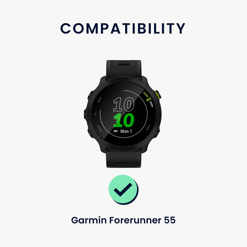 kwmobile Uhrenarmband für Garmin Forerunner 55 / Forerunner 165 / 245 / 645 / 570 42mm Armband Fitnesstracker Band Set Ersatzarmband Smartwatch