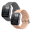 kwmobile Silikon Uhrenarmband für Amazfit Bip 6 Armband - Ersatzarmband für Fitnesstracker - Wechselarmband Smartwatch - Dunkelgrau Altrosa Dunkelgrau  [dsg04]
