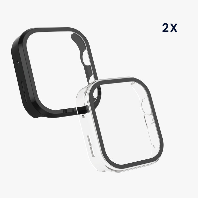 kwmobile Glas Hülle für Huawei Watch Fit 4 Pro Schutzhülle Fullbody Fitnesstracker Case Set