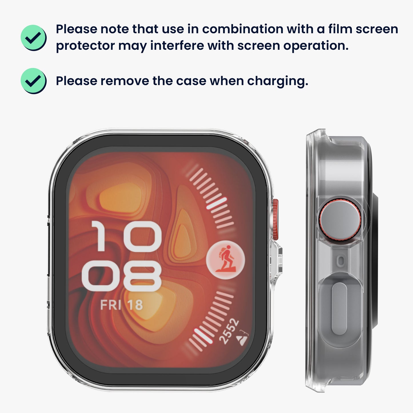 kwmobile Glas Hülle für Huawei Watch Fit 4 Pro Schutzhülle Fullbody Fitnesstracker Case Set