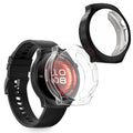 kwmobile 2x Schutzhülle kompatibel mit Huawei Watch 5 42mm Hülle - Fullbody Cover Set aus Silikon - Transparent Schwarz Transparent  [dsg01]