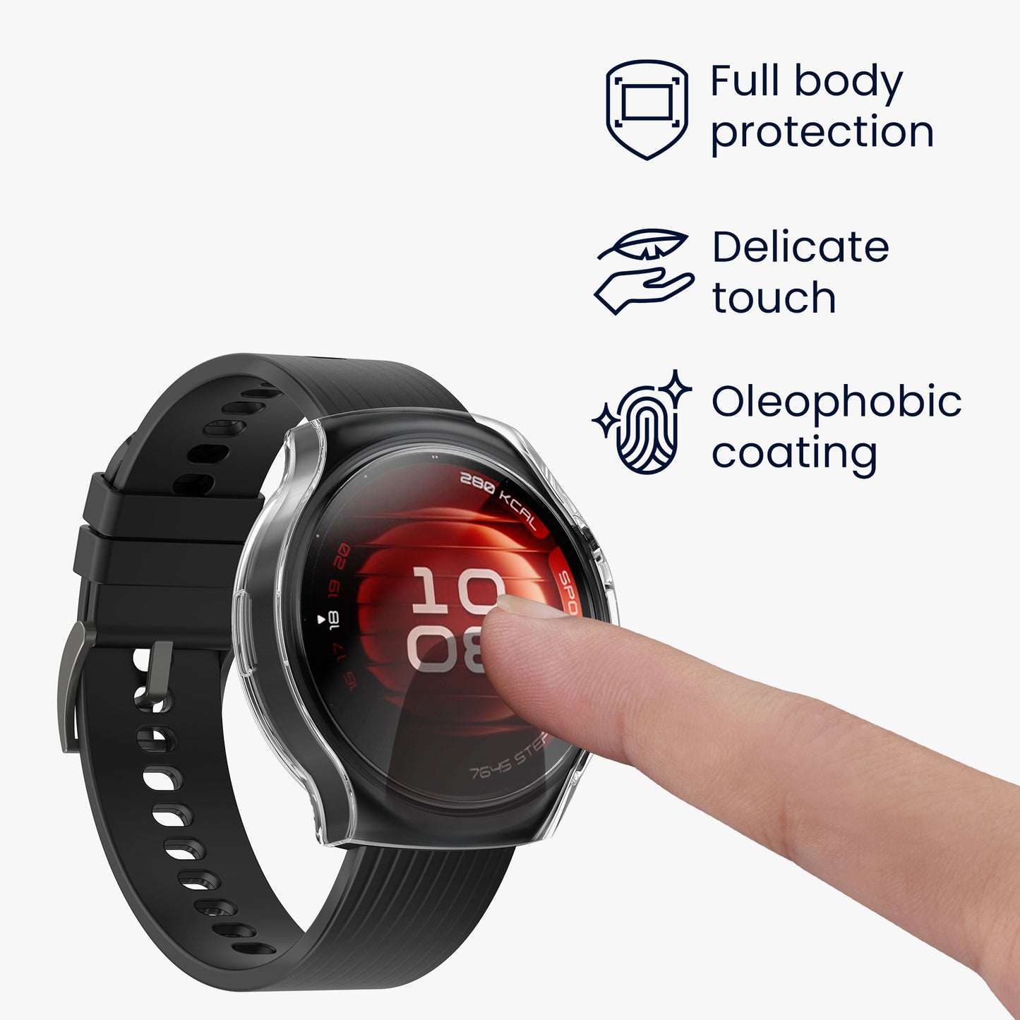 kwmobile Silikon Hülle für Huawei Watch 5 42mm Schutzhülle Fullbody Display Cover Set
