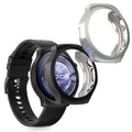 kwmobile 2x Schutzhülle kompatibel mit Huawei Watch 5 46mm Hülle - Fullbody Cover Set aus Silikon - Schwarz Silber Schwarz  [dsg02]