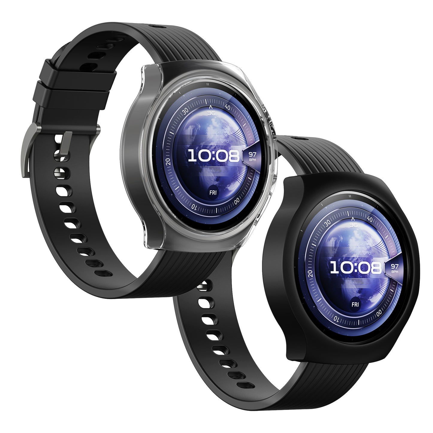 kwmobile Hülle kompatibel mit Huawei Watch 5 46mm Fitnesstracker Case Set ohne Tracker