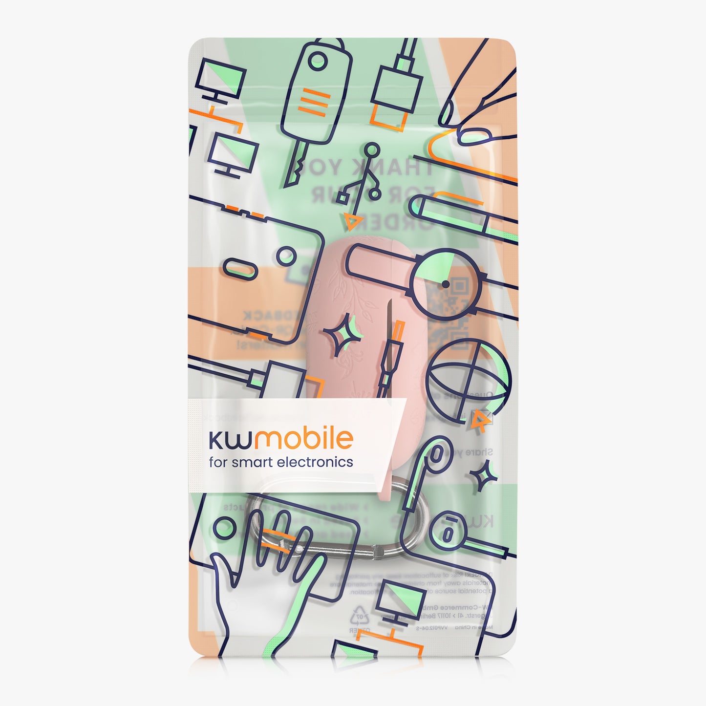 kwmobile Case für Anker Soundcore Liberty 5 Hülle - Kopfhörer Schutzhülle mit Karabiner