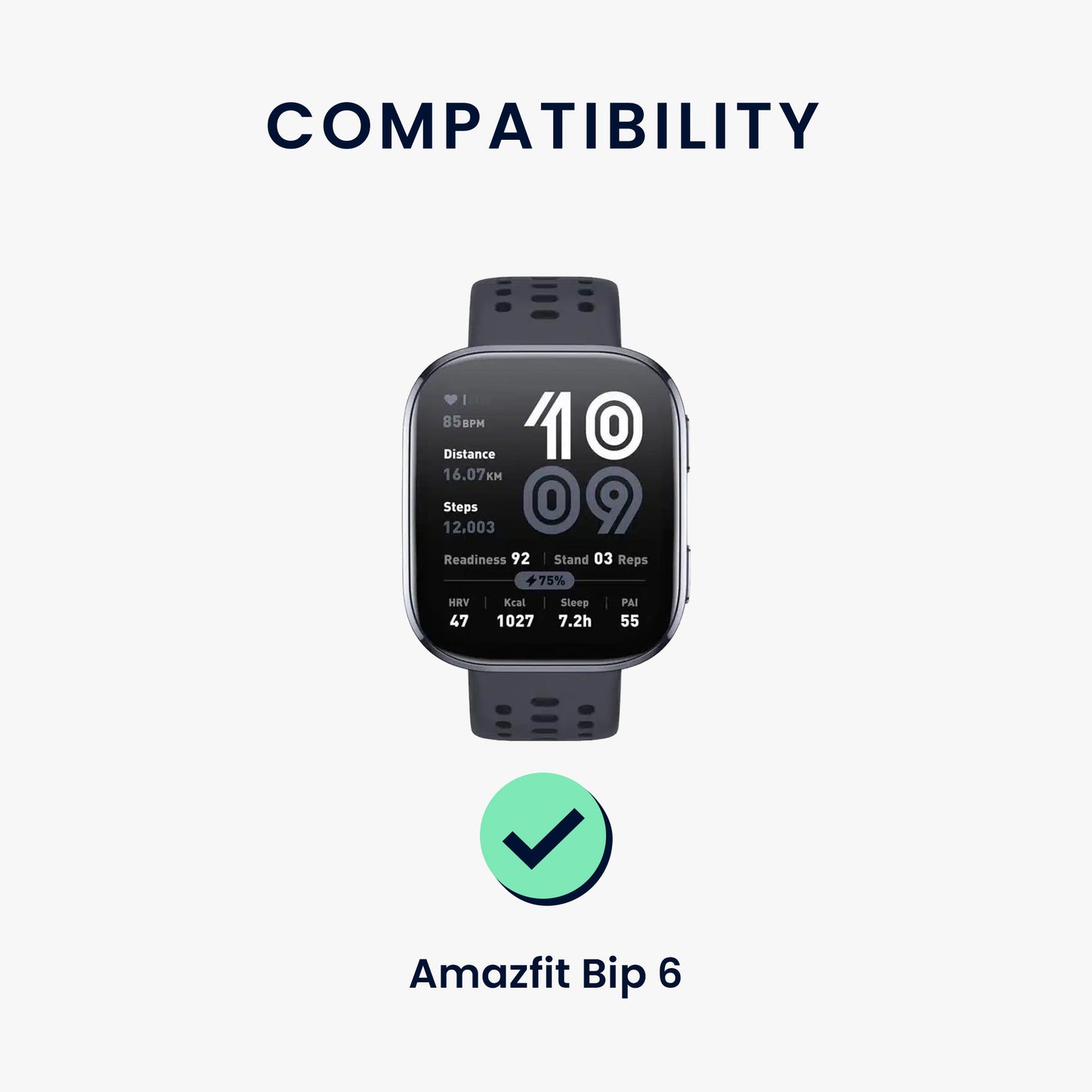 kwmobile Uhrenarmband für 22mm Amazfit Bip 6 / Bip 5 Unity / Bip 5 / GTS 3 / Balance 2 / Helio Strap Armband Ersatzarmband für Fitnesstracker mit Uhrenverschluss Wechselarmband Smartwatch