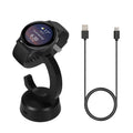 kwmobile USB Ladegerät kompatibel mit Garmin Vivoactive 6 / Vivoactive 5 / Forerunner 55 255 165 965 - USB Kabel Charger Stand - Smart Watch Ladestation - Ladekabel mit Standfunktion in Schwarz Schwarz  