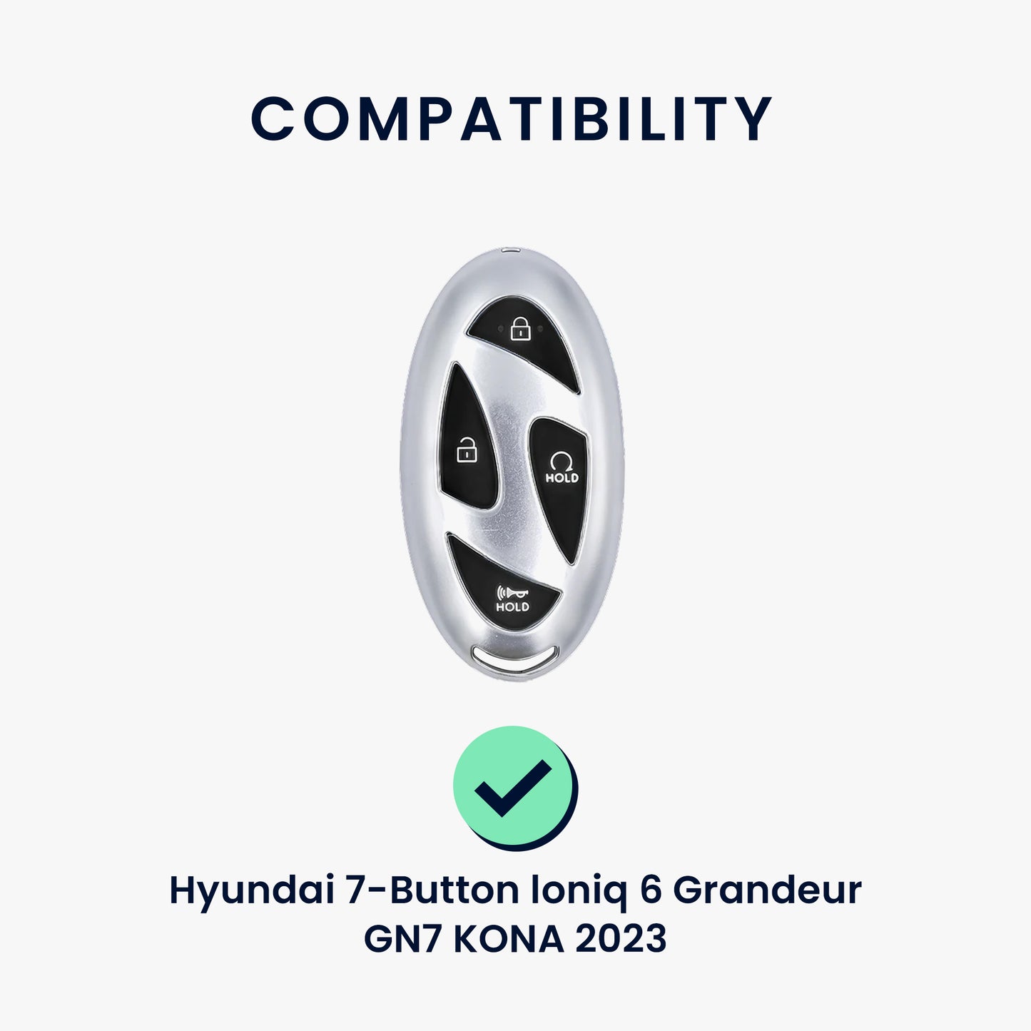 kwmobile Autoschlüssel Schutzhülle kompatibel mit Hyundai 7-Tasten Ioniq 6 Grandeur GN7 KONA 2023 Hülle - Schlüsselhülle aus Silikon