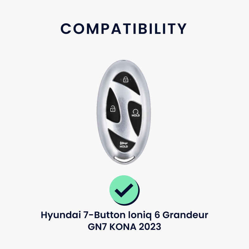 kwmobile Autoschlüssel Schutzhülle kompatibel mit Hyundai 7-Tasten Ioniq 6 Grandeur GN7 KONA 2023 Hülle - Schlüsselhülle aus Silikon