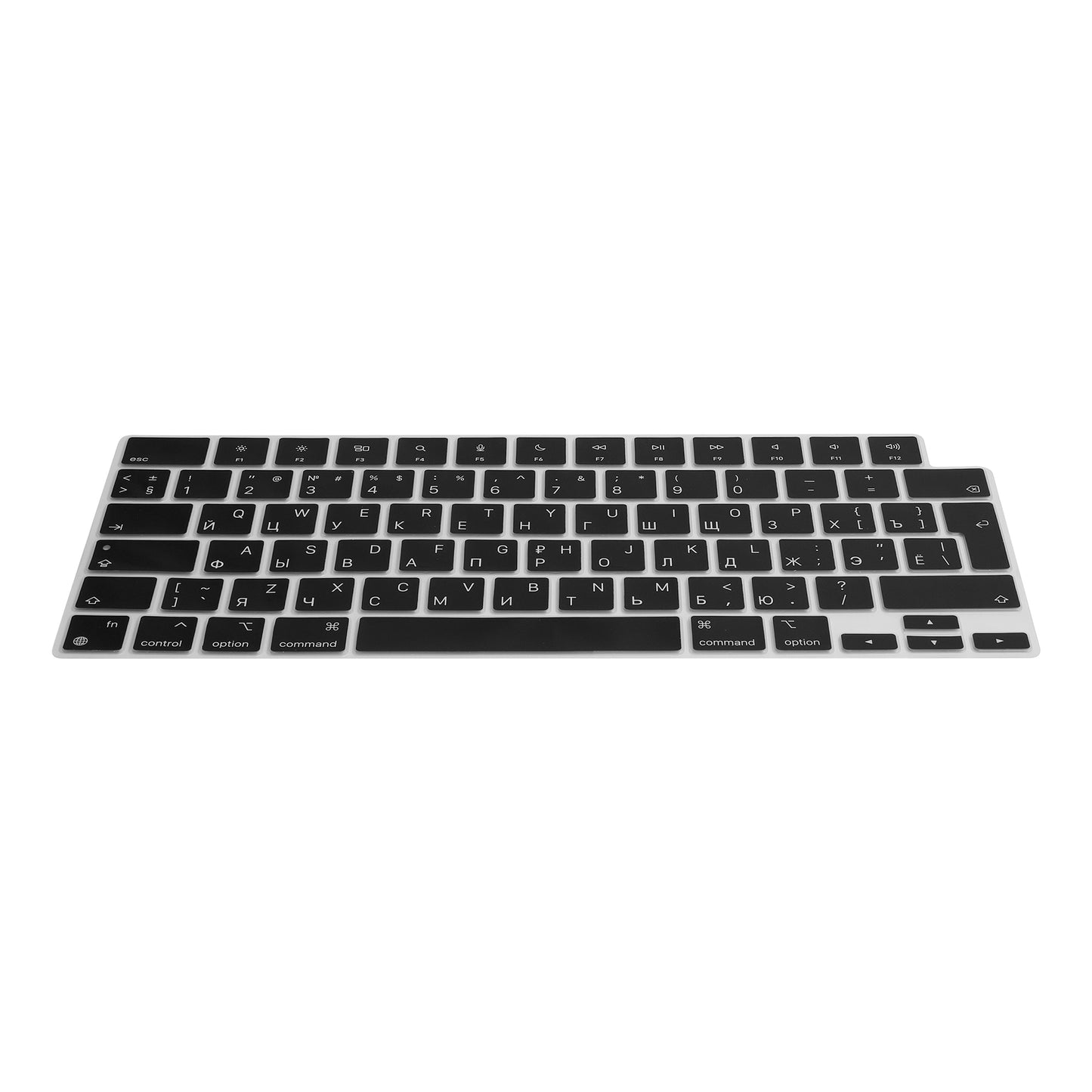 kwmobile Silikon Tastaturschutz für Apple Macbook Air 13 M4 2025 A3240 - QWERTY Russisch Keyboard Cover Abdeckung - Schwarz Schwarz  