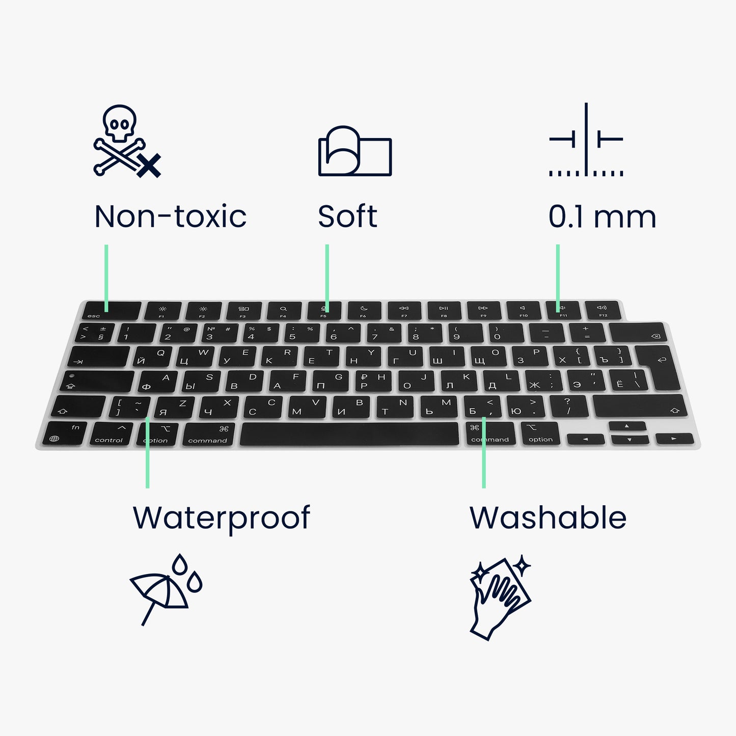 Tastaturschutz für Apple Macbook Air 13 M4 2025 A3240 Russisch