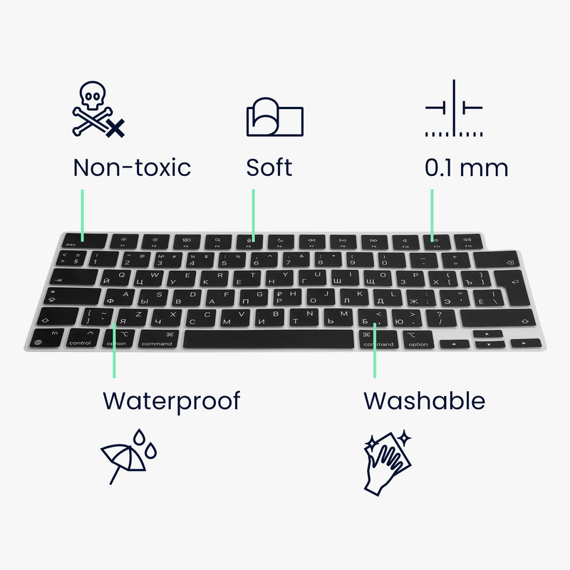 Tastaturschutz für Apple Macbook Pro 16.2 2024 M4 A3403 / A3186 Russisch