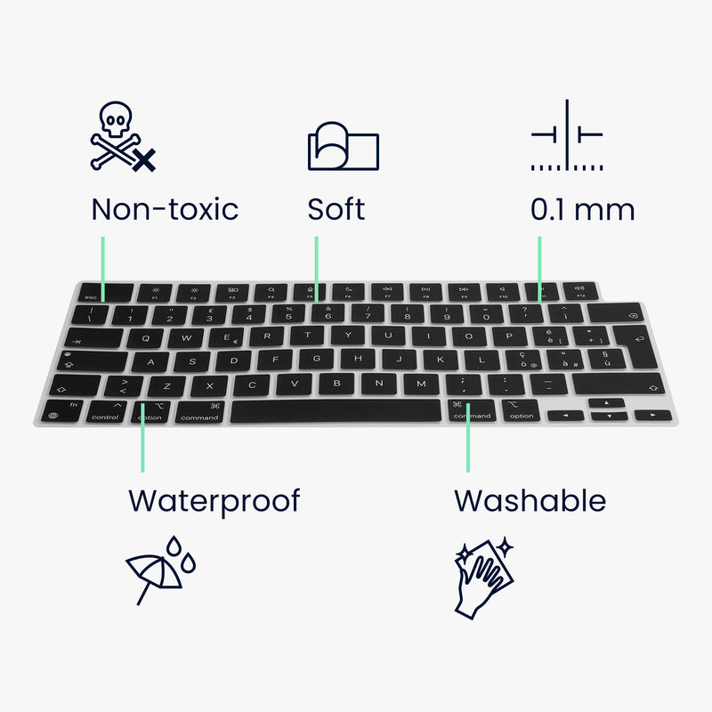 Silikon Tastaturschutz QWERTY (Italienisch) kompatibel mit Apple Macbook Pro 16.2 2024 M4 A3403 / A3186