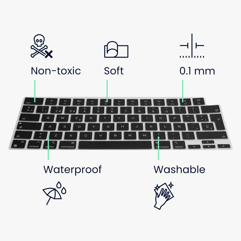 Silikon Tastaturschutz QWERTY (Spanien) kompatibel mit Apple Macbook Air 15 M4 2025 A3241