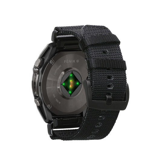 kwmobile Ersatzarmband kompatibel mit Garmin 22mm Fenix 8 47mm / Tactix 8 47mm / Instinct 45mm / Epix Armband - Nylonarmband mit Quick-Fit Verschluss - Schwarz Schwarz  [dsg01]