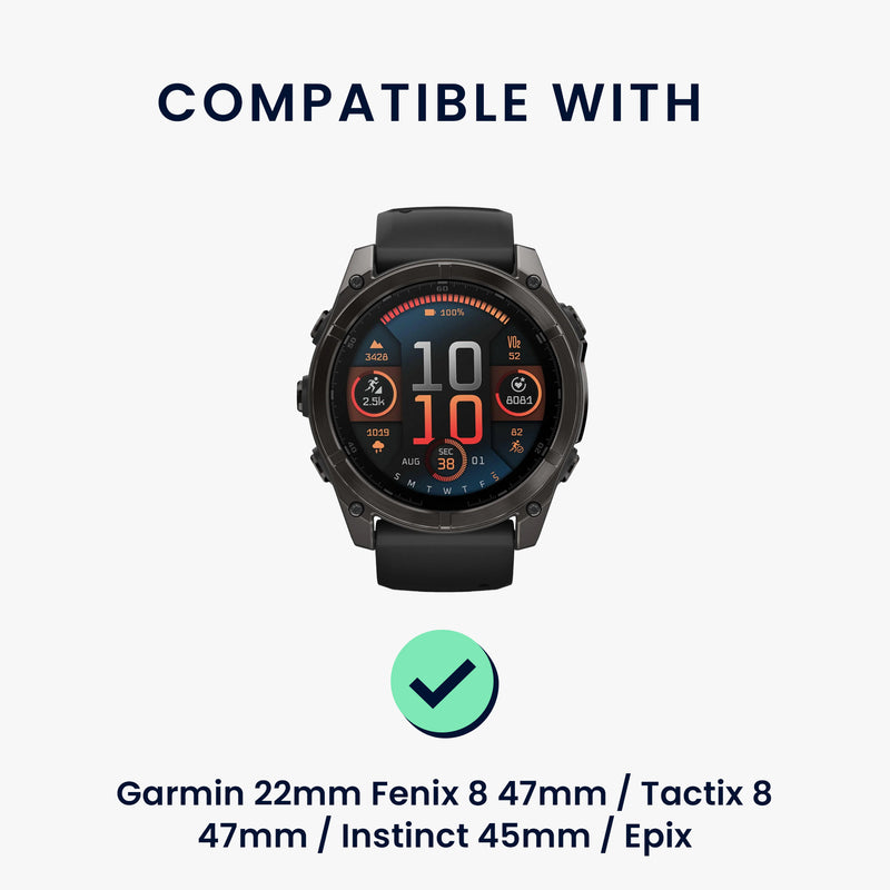 kwmobile Ersatzarmband kompatibel mit Garmin 22mm Fenix 8 47mm / Tactix 8 47mm / Instinct 45mm / Epix Armband