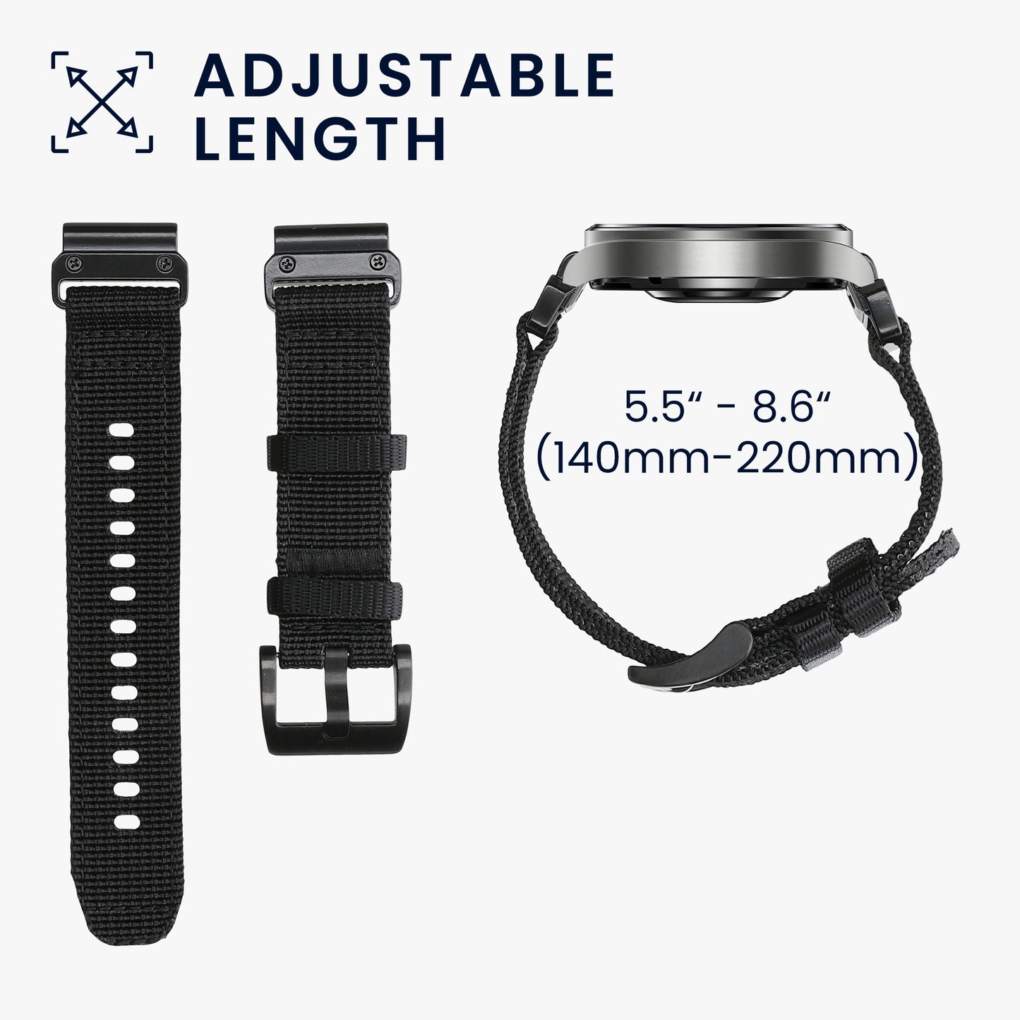 kwmobile Ersatzarmband kompatibel mit Garmin 22mm Fenix 8 47mm / Tactix 8 47mm / Instinct 45mm / Epix Armband