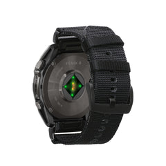 kwmobile Ersatzarmband kompatibel mit Garmin 26mm Fenix 8 51mm / Instinct 50mm / Fenix 7X / Fenix 6X Armband - Nylonarmband mit Quick-Fit Verschluss - Schwarz Schwarz  [dsg01]
