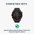 kwmobile Ersatzarmband kompatibel mit Garmin 20mm Fenix 8 43mm / Fenix 7S / Fenix 6S / Epix Pro 42mm Armband