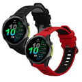 kwmobile 2x Uhrenarmband für Garmin Forerunner 970 / Forerunner 570 47mm / Venu 3 Armband - Fitnesstracker Band Set aus TPU Silikon - Ersatzarmband Smartwatch - Schwarz Grau Rot Schwarz Schwarz  [dsg01]