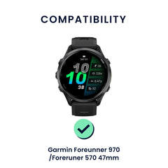 kwmobile Uhrenarmband für Garmin Forerunner 970 / Forerunner 570 47mm / Venu 3 Armband Fitnesstracker Band Set