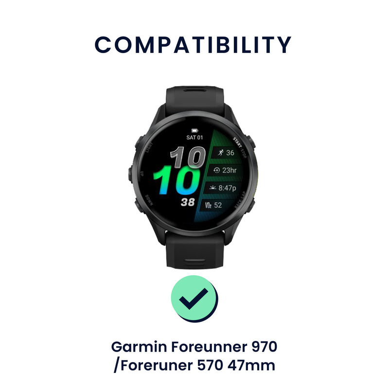 kwmobile Uhrenarmband für Garmin Forerunner 970 / Forerunner 570 47mm / Venu 3 Armband Fitnesstracker Band Set Ersatzarmband Smartwatch