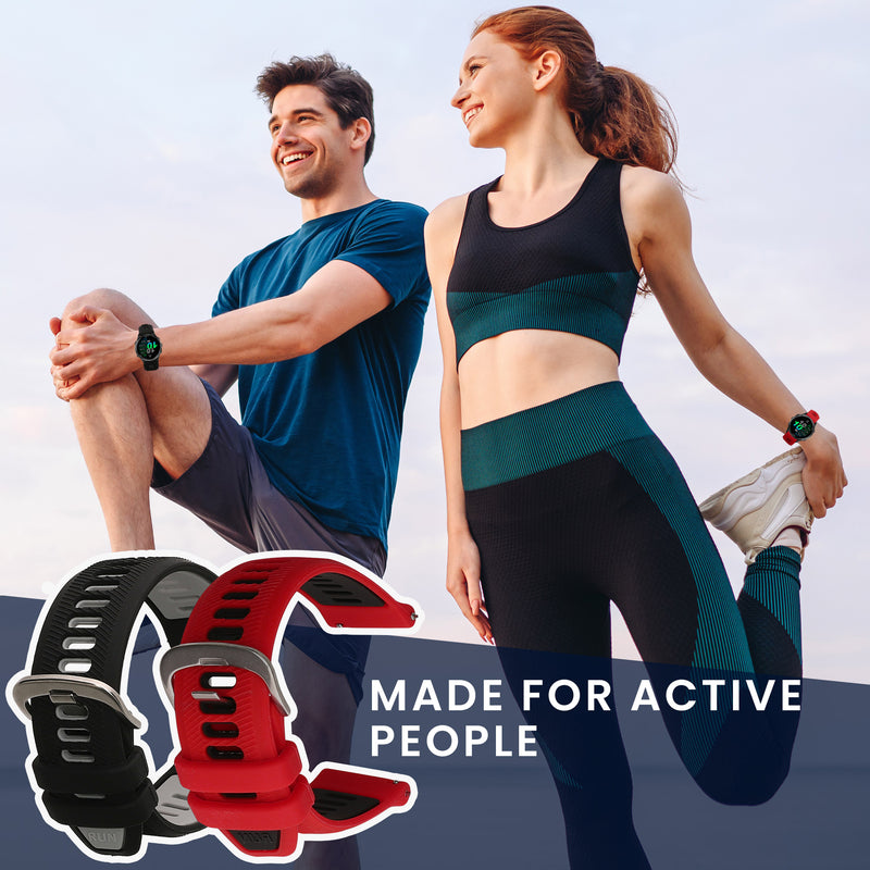 kwmobile Uhrenarmband für Garmin Forerunner 970 / Forerunner 570 47mm / Venu 3 Armband Fitnesstracker Band Set Ersatzarmband Smartwatch