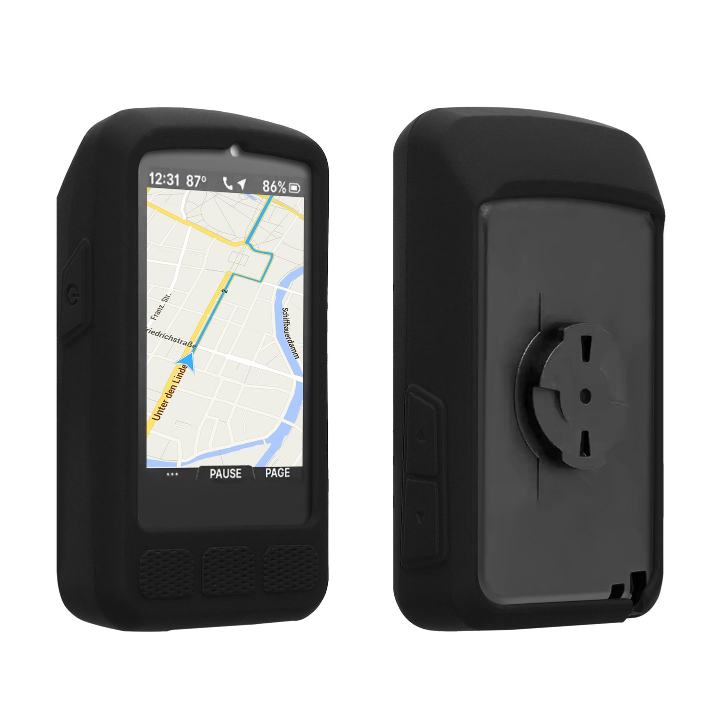 kwmobile Hülle kompatibel mit Wahoo Elemnt Roam V3 - Silikon GPS Fahrrad Case Schutzhülle Schwarz  