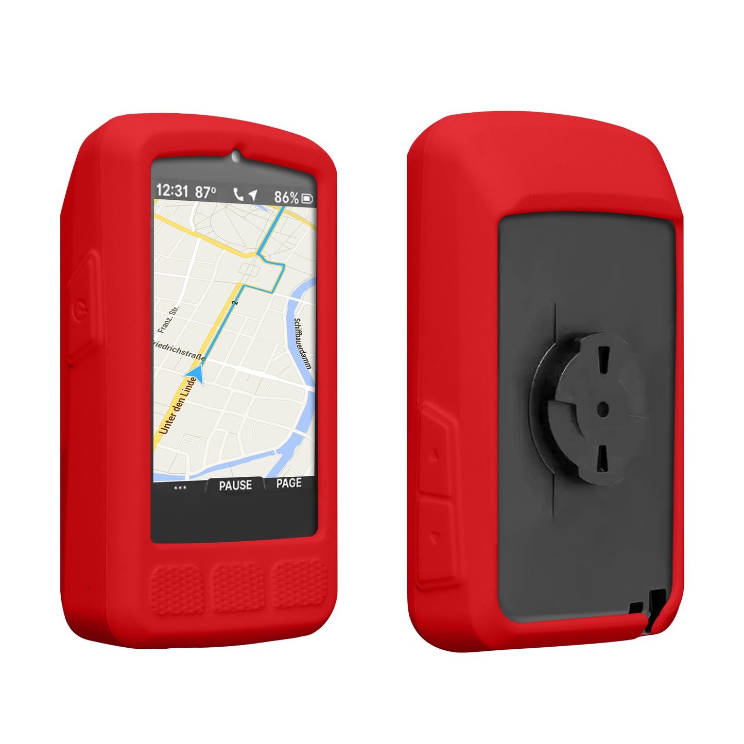 kwmobile Hülle kompatibel mit Wahoo Elemnt Roam V3 - Silikon GPS Fahrrad Case Schutzhülle Rot  