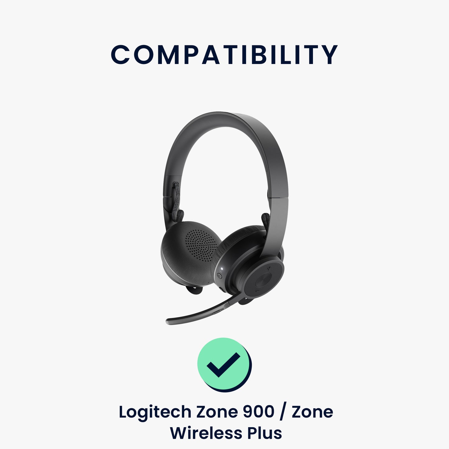 kwmobile Ohr Polster für Logitech Zone 900 / Zone Wireless Plus - Ersatz Ohrpolster - Kopfhörer Ersatzteile - Kopfhörer Ersatzpolster für Over Ear Headphones