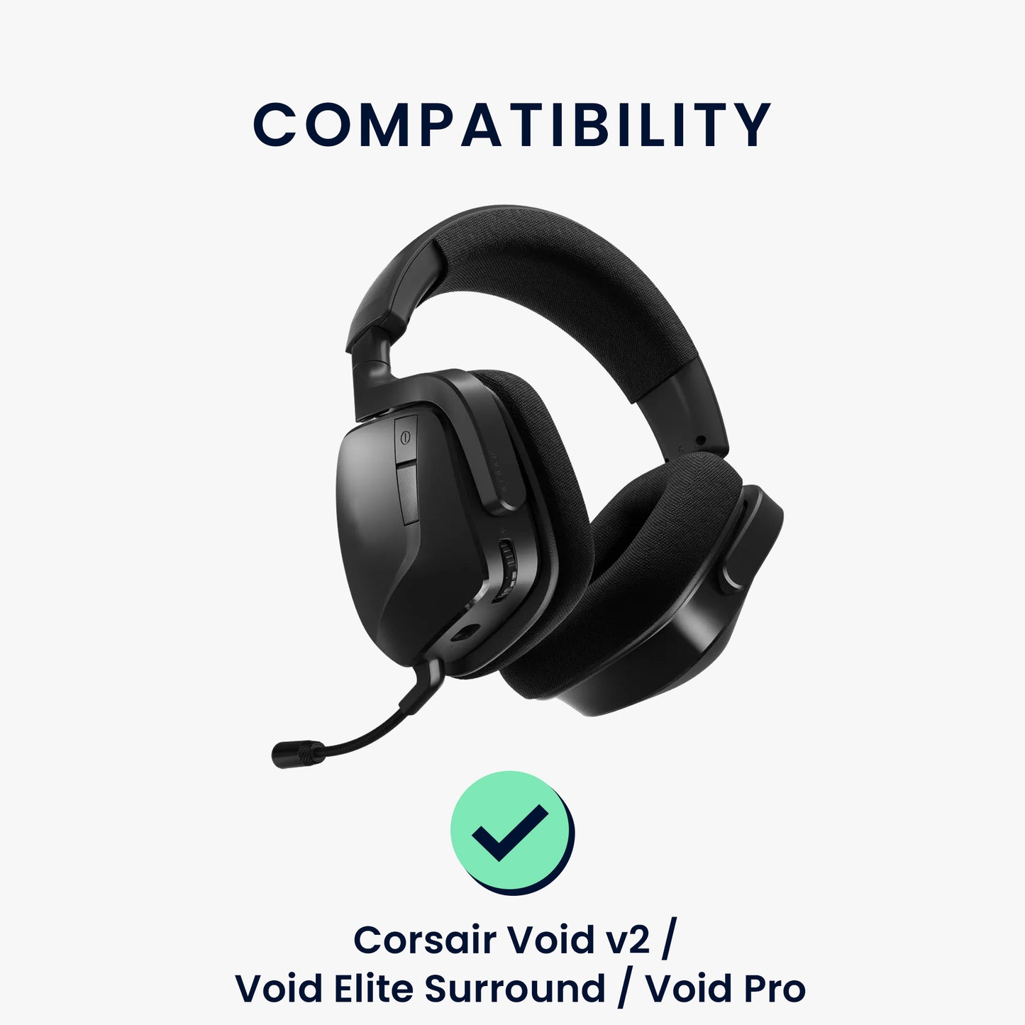 kwmobile Ohr Polster für Corsair Void v2 / Void Elite Surround / Void Pro - Ersatz Ohrpolster - Kopfhörer Ersatzteile - Kopfhörer Ersatzpolster für Over Ear Headphones