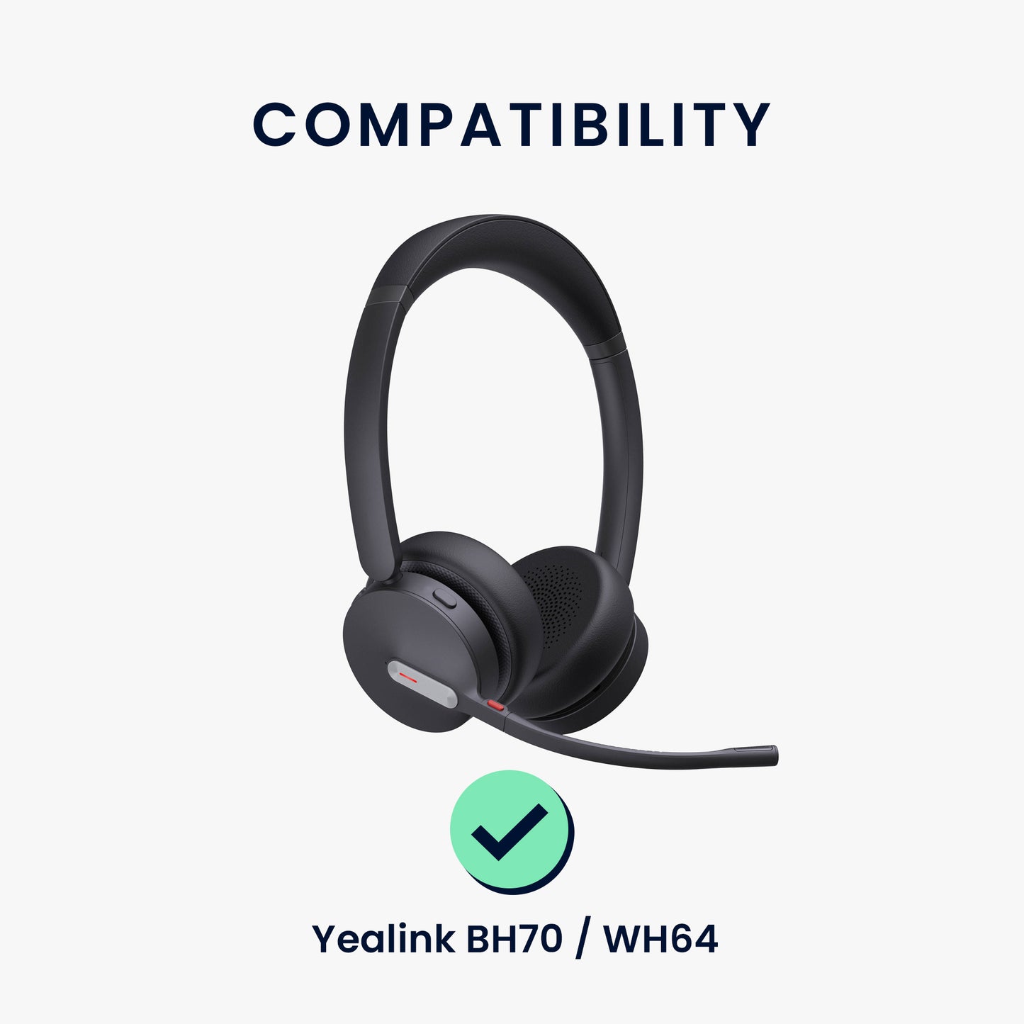 kwmobile Ohr Polster für Yealink BH70 / WH64 Ohrpolster Ersatz Ohrpolster Kopfhörer Ersatzteile Kopfhörer Ersatzpolster Over Ear Headphones