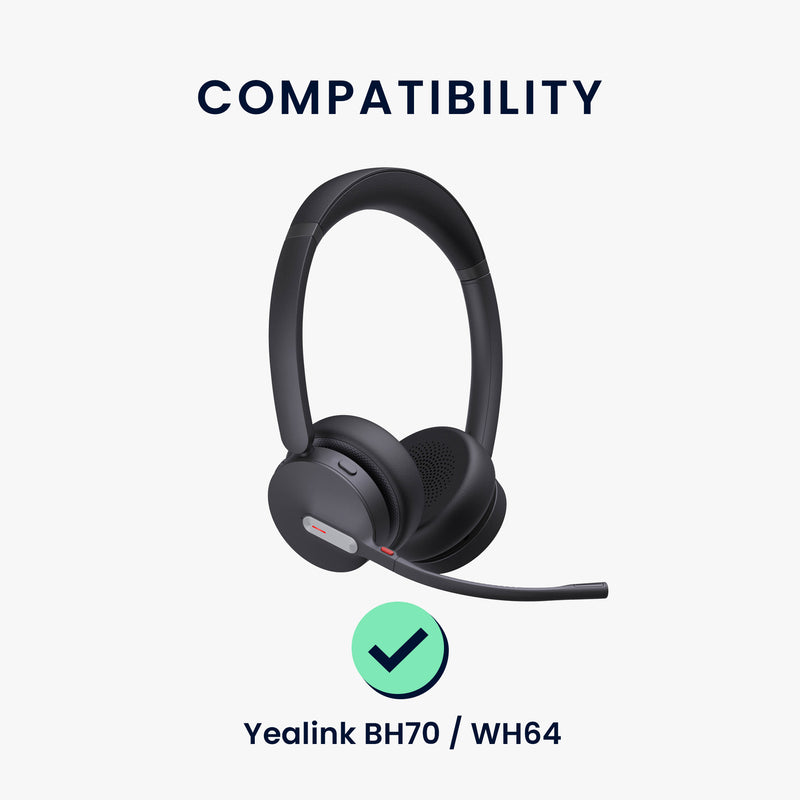 kwmobile Ohr Polster für Yealink BH70 / WH64 Ohrpolster Ersatz Ohrpolster Kopfhörer Ersatzteile Kopfhörer Ersatzpolster Over Ear Headphones